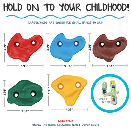 Rock Climbing Holds for Kids with Complete Installation Kit 20 Rock