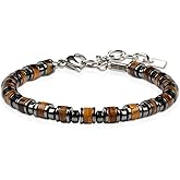 Casvia Multilayer Protection mens jewelry a bracelet made of natural tigers eye hematite This bracelet for men offers courage peace, perfect for gifting to dads, friends or yourself