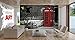 GREAT ART Wallpaper Red Telephone Booth - Wall Decoration London England Love Poster Banski Mural Art (82.7 Inch x 55 Inch)