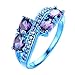 Bamos Jewelry Lab Purple Stone Cubic Zirconia Engagement Promise Party Blue Gold Plated Womens Ring Size 5-11