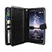 NEXTKIN Case Compatible with ZTE Zmax Pro Carry Z981, Leather Dual Wallet Folio TPU Cover, 2 Large Pockets Double Flap, Multi Card Slots Snap Button Strap for Zmax Pro Carry Z981 - Black