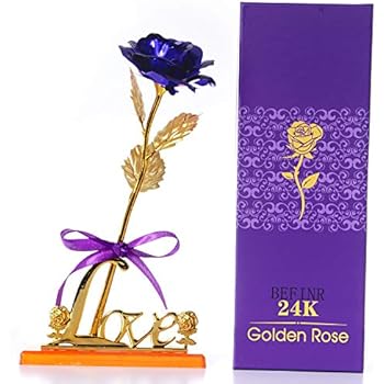 Befinr 24k Gold Artificial Forever Rose Flowers Gifts For Women Mom Teen Girls Girlfriends Grandma For Valentines Day Anniversary Birthday And