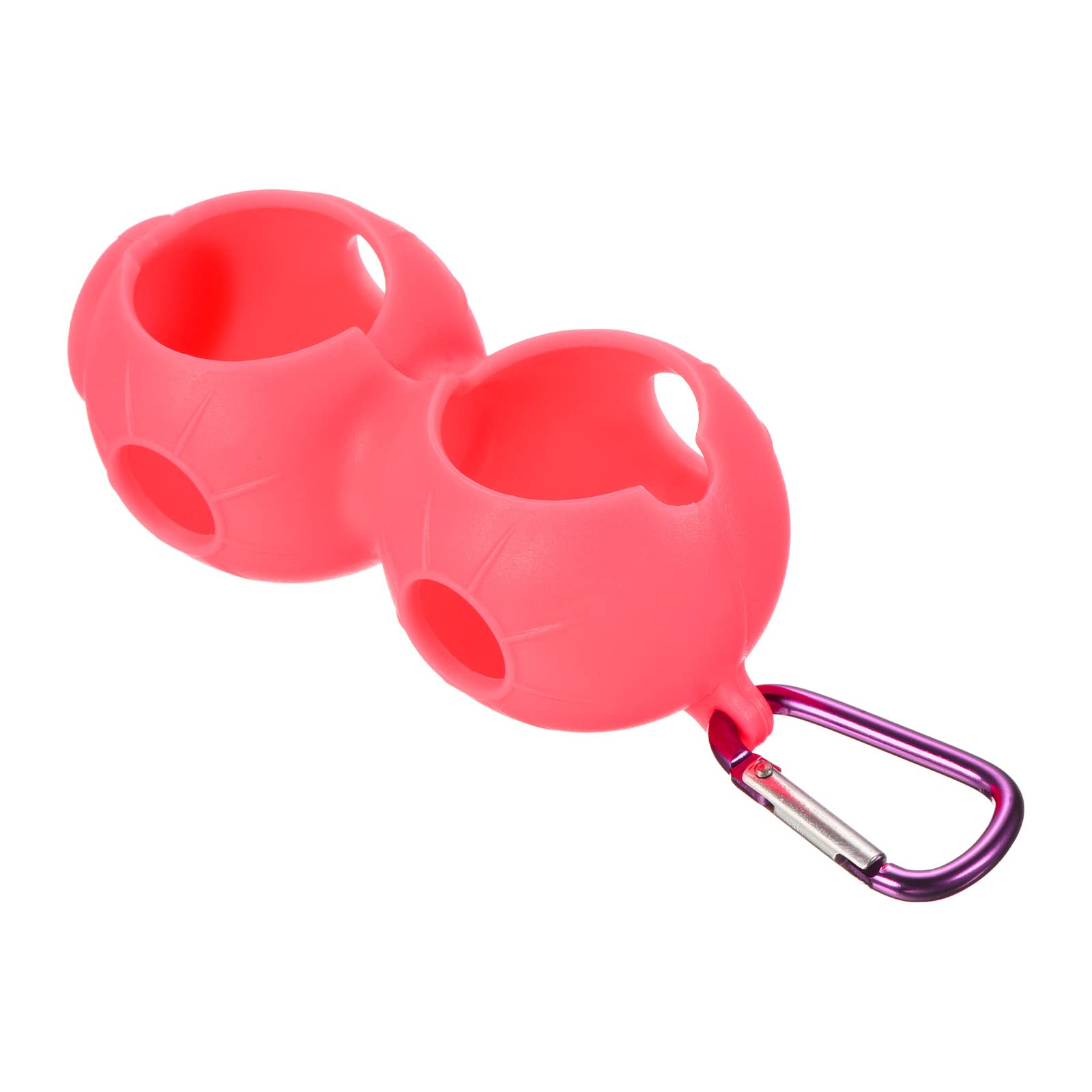PATIKIL Golf Ball Holder, 1 Pack Silicone 2 Balls Carrier Protective Portable Sleeve with Buckle for Golf Bag Belt, Pink