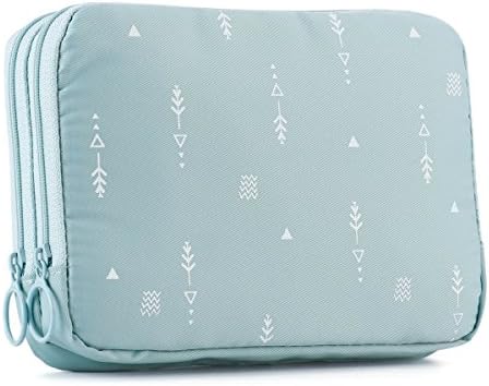 Multifuntion Double Zipper Travel Document Organizer Case Waterproof Passport Holder Wallet for Women Girls and Family (Lake Blue)