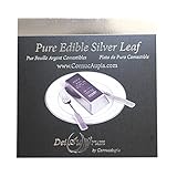 DeiAurum: Pure Edible Silver Leaf Sheets, Booklet, 4”x4”, 1 Booklet of 25 in Loose Sheets