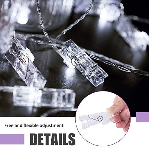 Trcviove UTT 20 Photo Clip Lights String Twinkle Lights 8 Modes Waterproof Fairy String Lights for Bedroom Wall Hanging Pictures Teen Girls Dorm Room Decor Picture Hanger