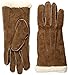 Isotoner Women's Suede Gloves with Moccasin Stitch and Sherpasoft Lining