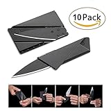 Credit Card Size Knife,Portable Folding Safety Knife, Mini Wallet Camping Outdoor Survival Pocket Wallet Tool(10 Pack)