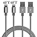Lightning Cable, GOOLEEN 2Pack 6ft Nylon Braided Long USB Charging Cable 8 Pin Power Charger Cord for Apple iPhone SE/6s/6s plus/6/6 plus/5s/5c/5, iPad Air/Mini, iPod Nano/Touch (Grey)