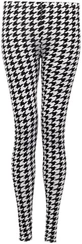 Candy Girl Clothing Plus Size Pattern Plain Leggings (ML, Dog tooth)