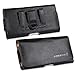 Fosmon Black Leather Horizontal Carrying Pouch Case for Samsung Galaxy S4 S IV / Galaxy S4 Active / HTC One M7 / BlackBerry Z10 - Black
