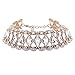 Hunputa Luxury Women Crystal Rhinestone Full Diamonds 3 Layers Collar Wide Choker Necklace Jewelry Gift (Gold)