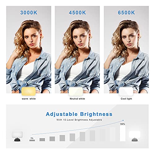 sylvwin Video Conference Lighting,Webcam Light with 3 Light Modes and Stepless Dimming,Zoom Call Lighting for Video Recording/Live Streaming/Remote Working/Online Meeting& Laptop Video Conferencing