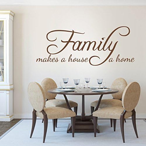 Family Wall Quotes - Family Makes A House A Home- Romantic Lovers Living Room Decor Decoration For Wedding Valentine-Without Picture Fra