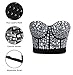 Charmian Women's Punk Rhinestone Push Up Bra Clubwear Party Bustier Crop Top