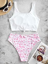 ZAFUL Women's Knotted Front Tankini Set High