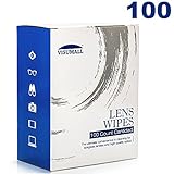 Lens Cleaning Wipes,Disposable,Quick Drying,Without stripes,Individually Wrapped,Cleansing Cloths Great for Eyeglasses,Tablets,Camera Lenses,Screens,Keyboards-Pack of 100