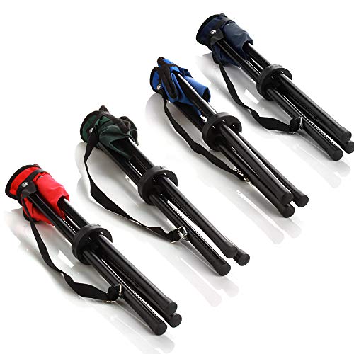 image for Flexzion Camping Folding Stool (Blue) Portable 3 Legs Chair Tripod Sea