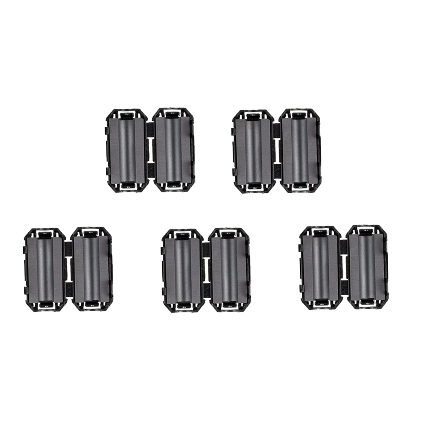 HUAREW Noise Suppressor Cable Clamp Black Clip Type Ferrite Ring RFI EMI for 5mm (Pack of 5)