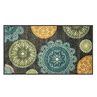 Silk & Sultans Agathe Collection Contemporary Medallion Design, Pet Friendly, Non-Slip Doormat with Rubber Backing, 1