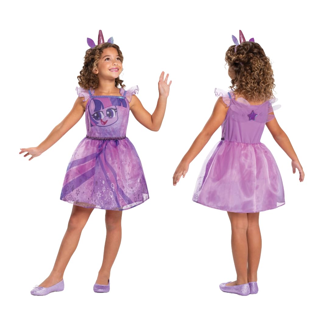 Disguise Twilight Sparkle Costume for Girls, Official Hasbro My Little Pony Licensed Product, Includes Beautiful Purple Dress with Wings and Pony Ear Headband, 3-4 years