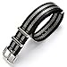 PBCODE Watch Straps Seat Belt Nylon Strap Heavy Duty Polished Buckle 22mm James Bond Black Gray