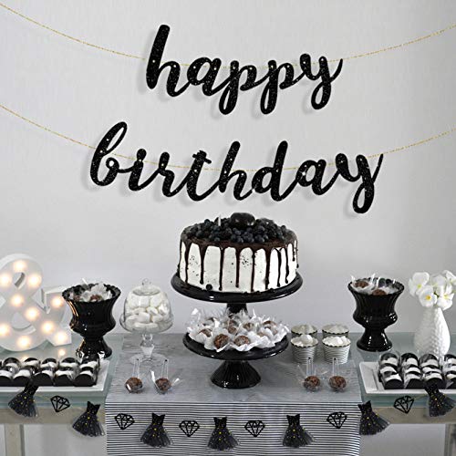 Loisirs Creatifs Decorations Pinkblume Banniere Happy Birthday Avec Strass Double Face Noir Et Guirlande 3d En Forme De Petite Robe Noire Stationeryonline Co Nz