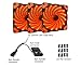 APEVIA AF312L-SOG 120mm Orange LED Ultra Silent Case Fan w/ 15 LEDs & Anti-Vibration Rubber Pads (3-pk)