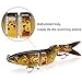 CampFENSE Fishing Lure Bait, 8-Segment, 3D Eyes, Extra-Large, Tackle 6# High Carbon Steel Anchor Hook 4 Color Options 5.23Inch / 0.67Oz (D)