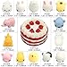 Satkago Easter Basket Stuffers - 14 Pcs Mini Mochi Squishies with Jumbo Strawberry Cake, Slow Rising Squishies Kawaii Anxiety Toys Easter Gifts for Kids