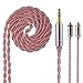 2 Meter mmcx in Ear Monitor Cable, IEM Extension Headphone Cable Cords for Shure SE215 SE315 SE215 Pro SE846 SE425 SE535, KBEAR ST12 Plus 8 Core 4N OFC Silver-Plated Wire (Pink, MMCX, 3.5mm Plug)