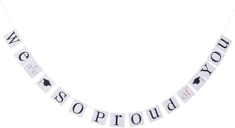 Amazon Com Amosfun We Are So Proud Of You Banner Graduation Party