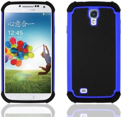 Galaxy s4 Case, Anti Slip Shock Proof Dual Layer Rubber Heavy Duty Armor Hybrid Hard Shatterproof High Impact Gel Protective Defender Case Cover For Samsung Galaxy s4 (Royal Blue)