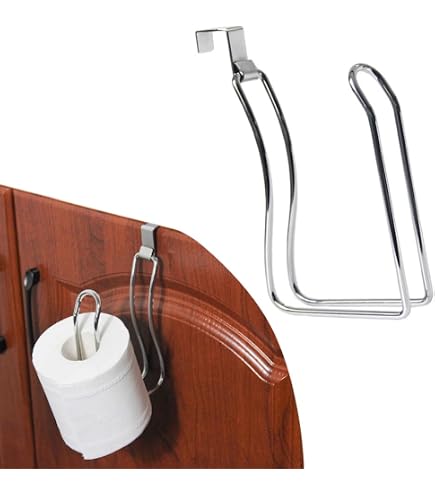 White Over-the-Tank Toilet Paper Holder – Metal Hanging Stand For Bathroom Storage, Space-Saving Design For Small Spaces