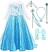 Snow Queen Elsa Princess Party Dress Costume with Accessories (2-3, Style 2)