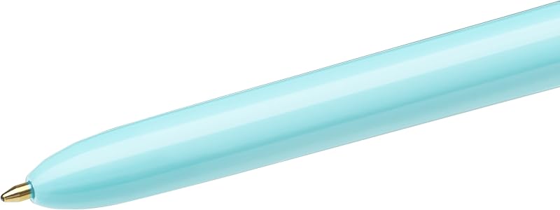 887777 4 colores Fun bolígrafos Retráctiles punta media (1,0 mm) – Celeste Pastel, Caja de 12 unidades