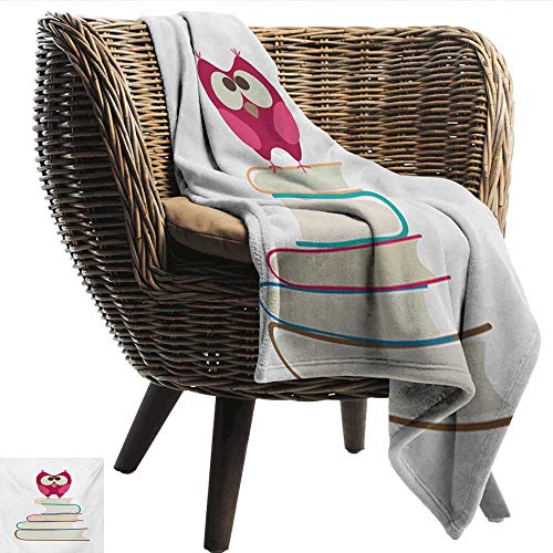 Anshesix Sofa Blanket Cartoon Cute Owl Character Sitting On A Pile