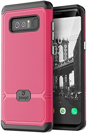 Jaagd Galaxy Note 8 Case, Slim Shock-Absorbing Modern Slim Non-Slip Grip Cell Phone Cases for Samsung Galaxy Note 8 (Hot Pink)