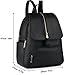 Leather Backpack, COOFIT Black Leather Backpack Women SchoolBag Casual Daypack