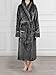 Deluxe Women Fleece Robe with Satin Trim | Luxurious Plush Spa Bathrobe Waffle Design