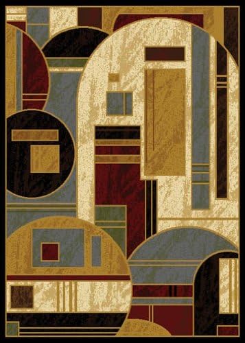 Black Contemporary Area Rug 4x6 Modern Abstract Carpet - Actual 3' 6" x 5' 2"