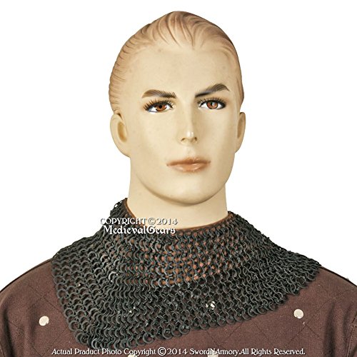 Large Size Medieval Chainmail the Standard Aventail Round Ring Riveted 18G Steel