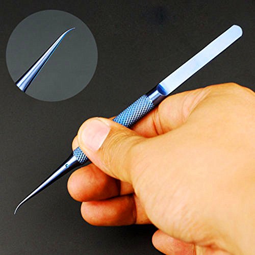 VIPFIX 0.15mm Pointed Fine Tip Titanium Alloy Tweezers Anti-Acid Anti-Static Tweezers for Phone Motherboard Soldering Repair Under Microscope
