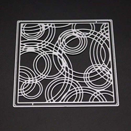 AkoMatial Cutting Dies,Circle Background Embossing Cutting Dies Tool Stencil Template Mold Card Making Scrapbook Album Paper Card Craft,Metal - Thumbnail 4