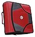 Case-It Zipper Binder with 5 Tab Files, D-Ring, 4 Inches, Red