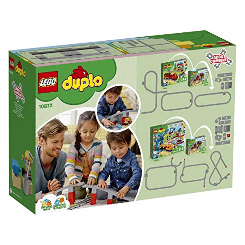 Lego Duplo 2er Set: 10872 Eisenbahnbrücke und Schienen + 10882 Eisenbahn Schienen – Bild 5