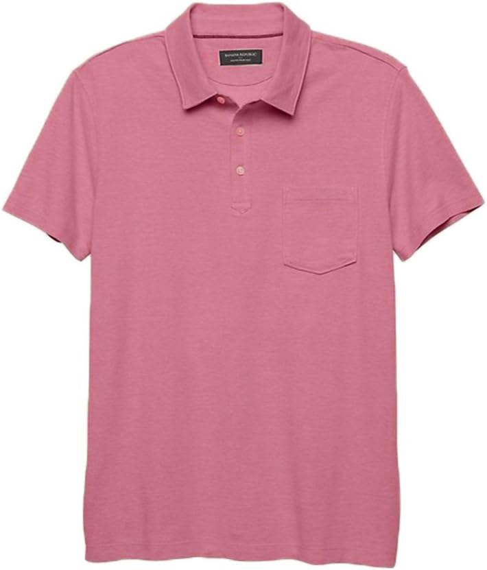 Banana Republic Factory Men's Wicking Birdseye Pique Polo, Red (S)