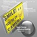 iSYFIX Smile You're on Camera Stickers for Business – 6 Pack 4x2 Inch – Self-Adhesive Vinyl Decal, Laminated for Ultimate UV Protection, Fade Resistance, Security Camera Sign for Home, Business, CCTV