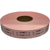 The Ticket Gurus 2000 Pink Admit One Single Roll Consecutively Numbered Raffle Tickets