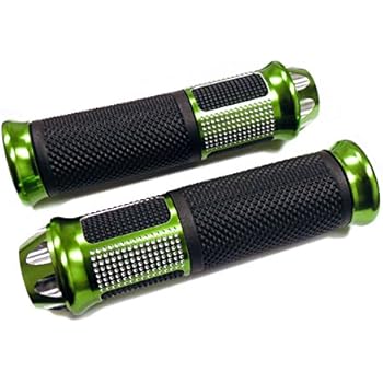 MMG Universal Handlebar Grips 7/8 inches, 22mm, Aluminum Soft Rubber Motorcycle Scooter, Diamond, Green